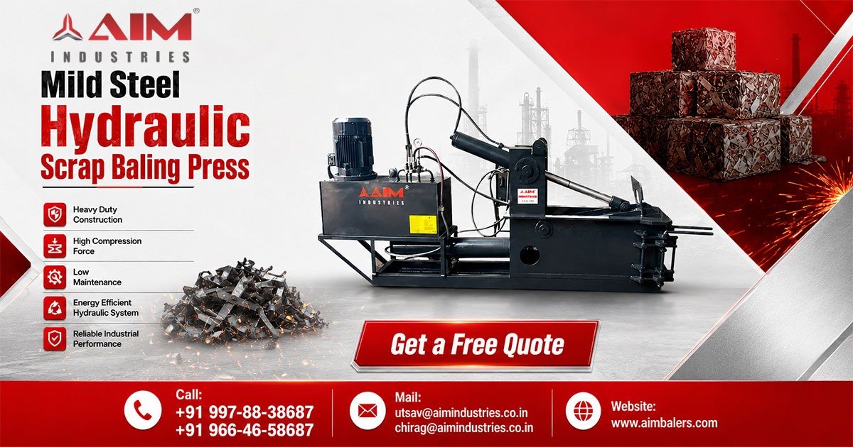 Mild Steel Hydraulic Scrap Baling Press Machine in Rajasthan