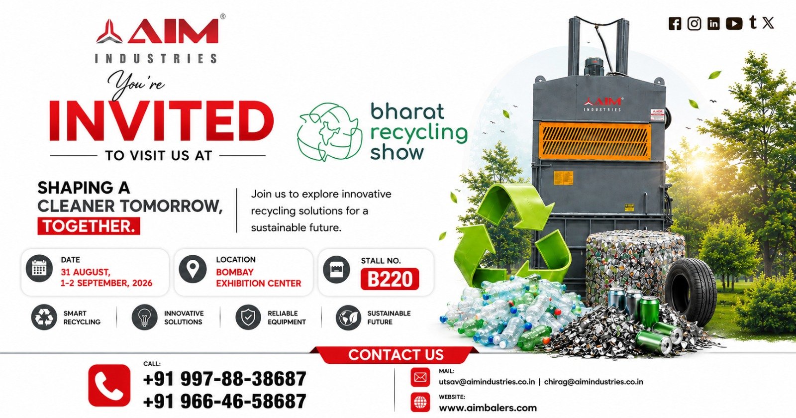 Visit AIM Industries at Bharat Recycling Show 2026 – Mumbai