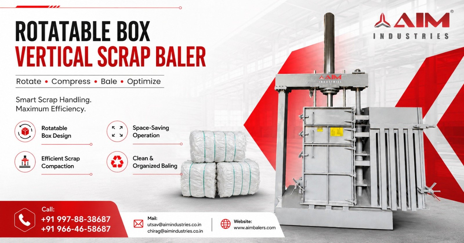 Rotatable Box Vertical Scrap Baler in Karnataka