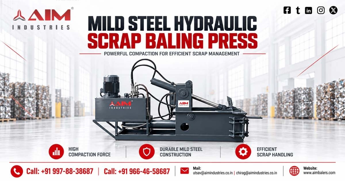 Mild Steel Hydraulic Scrap Baling Press Machine in Rajasthan