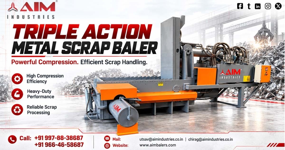 Triple Action Metal scrap Baler Machine in Chhattisgarh