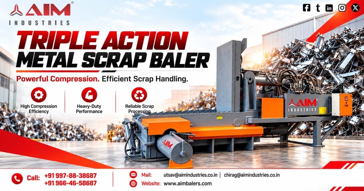 Triple Action Metal Scrap Baler Machine in Tamil Nadu